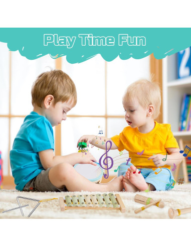 Juego de Instrumentos Musicales de Madera Ehome para Bebés 1-3 Años