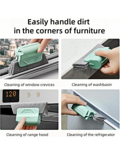 Limpiador de Rieles de Ventana PETUPS 2 Piezas Rosa y Gris 2