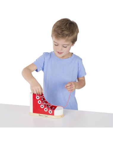 Zapatilla de Enhebrar de Madera Melissa & Doug - Juguete Educativo