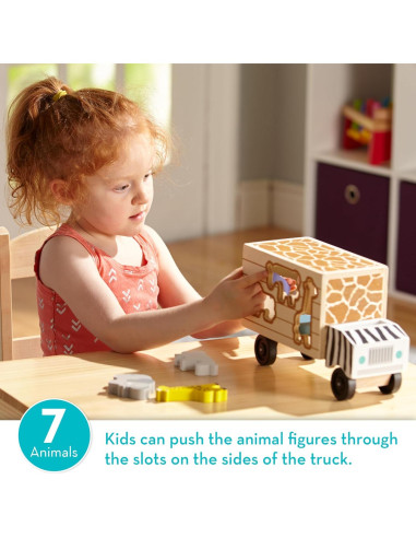 Camión de Rescate de Animales Melissa & Doug - Juguete de Madera