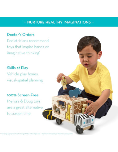 Camión de Rescate de Animales Melissa & Doug - Juguete de Madera