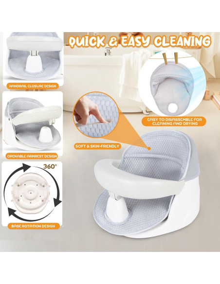 Asiento de baño giratorio 360 para bebés - Blanco Asiento de baño giratorio 360 para bebés - Blanco