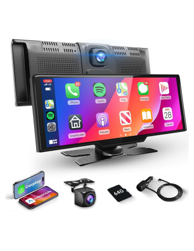 Estéreo Portátil Podofo A3073 9.3" HD Carplay y Android Auto