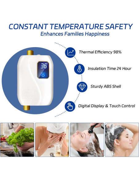 Calentador de Agua Eléctrico Sin Tanque 3000W xwdzswgs Calentador de Agua Eléctrico Sin Tanque 3000W xwdzswgs