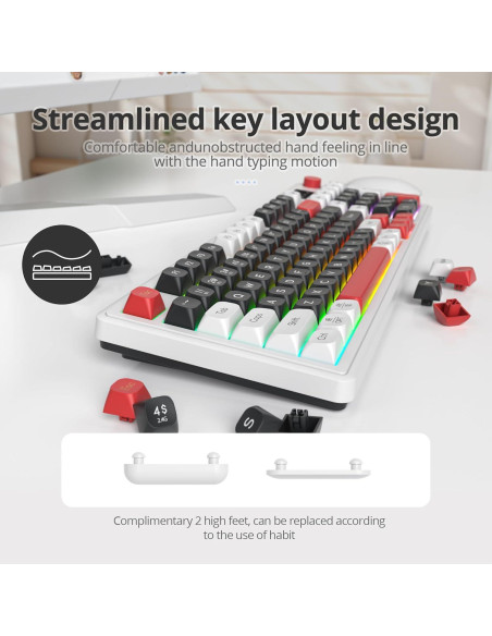 Teclado Inalámbrico Mecánico SbocKeeb 98 Teclas RGB Negro