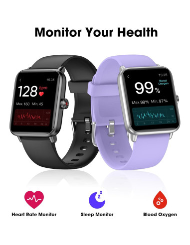 Reloj Inteligente TYKOIT 1.5" Monitor Salud IP68