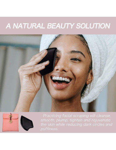 Herramienta de Masaje Facial Gua Sha BianStone 100% Natural