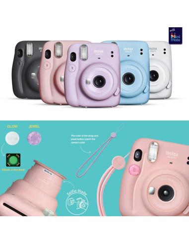 Cámara Instantánea Fujifilm Instax Mini 11 Azul + Funda + 20 Películas
