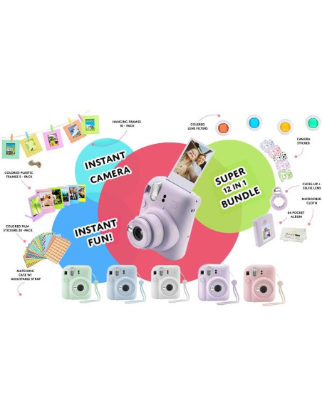 Cámara Instantánea Fujifilm Instax Mini 12 Púrpura + 40 Películas Cámara Instantánea Fujifilm Instax Mini 12 Púrpura + 40 Películas