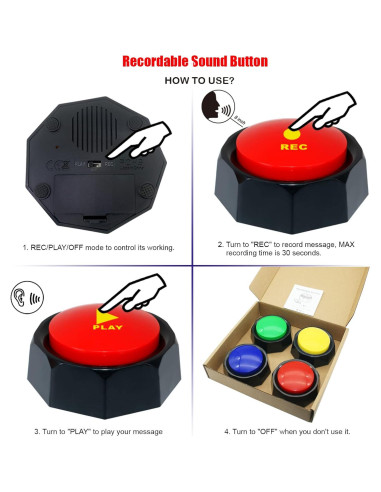 Botones de Comunicación para Perros JOY-U - Grabación 30s