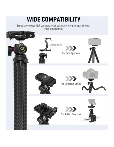 Trípode NEEWER TP34 Flexible con Control Remoto 2kg