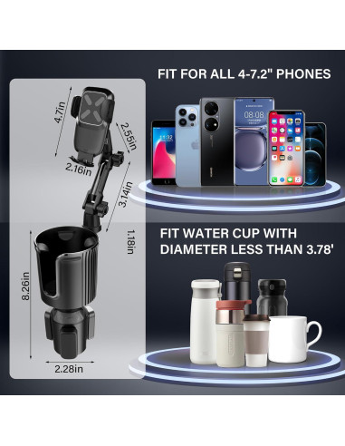 Soporte para Teléfono en Portavasos WUITIN 360 Ajustable