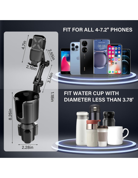 Soporte para Teléfono en Portavasos WUITIN 360 Ajustable Soporte para Teléfono en Portavasos WUITIN 360 Ajustable