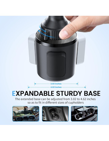 Soporte para teléfono en taza APPS2Car con cargador Qi 15W