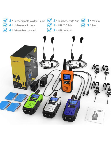 Walkie Talkies Recargables Topsung 4 Unidades Largo Alcance