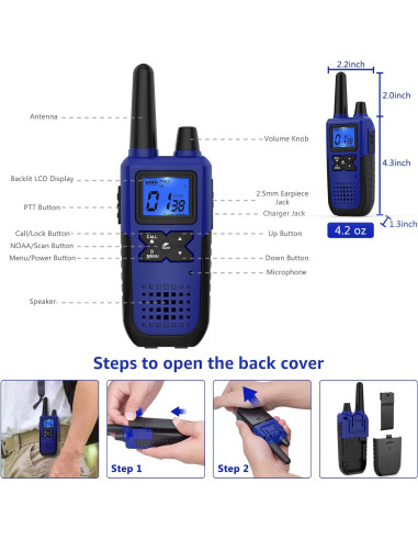 Walkie Talkies Recargables Topsung 4 Unidades Largo Alcance