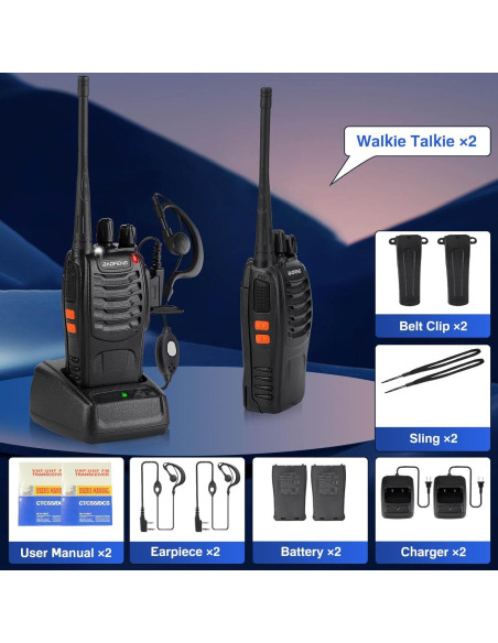 Walkie Talkies Baofeng 888S Recargables 16 Canales 1500mAh Walkie Talkies Baofeng 888S Recargables 16 Canales 1500mAh