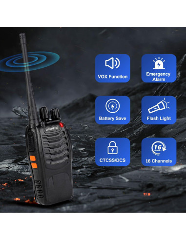 Walkie Talkies Baofeng 888S Recargables 16 Canales 1500mAh