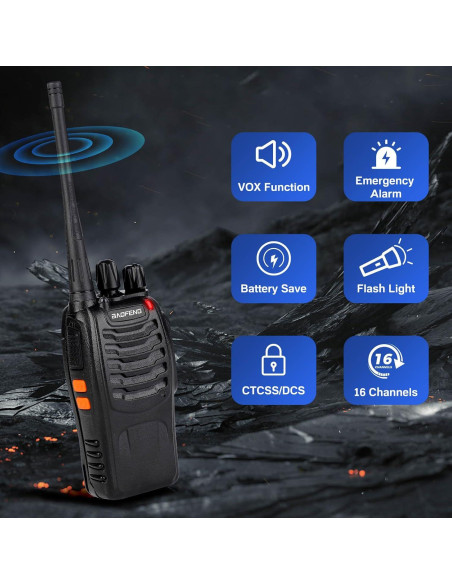 Walkie Talkies Baofeng 888S Recargables 16 Canales 1500mAh Walkie Talkies Baofeng 888S Recargables 16 Canales 1500mAh