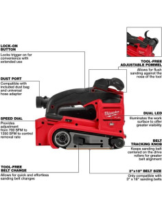 Lijadora de Banda Milwaukee M18 FUEL 18V 3-en-1 2832-20 2