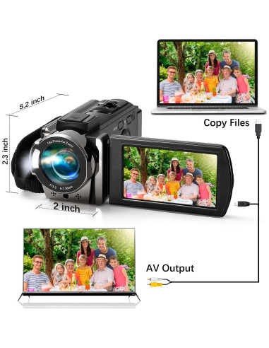 Cámara de Video Kimire Full HD 1080P 24MP 16X Zoom LCD 3"