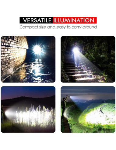 Linterna LED WdtPro S3000, 1600 Lúmenes, IP67, 3 Modos