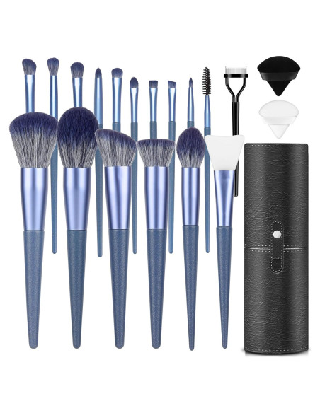 Juego de Brochas de Maquillaje LUXBRU 17 Piezas Azul Juego de Brochas de Maquillaje LUXBRU 17 Piezas Azul