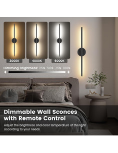 Juego de 2 Apliques de Pared Inalámbricos JOFIOS 70 cm 2