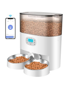 Comedero Automático HoneyGuaridan 6L para 2 Gatos WiFi