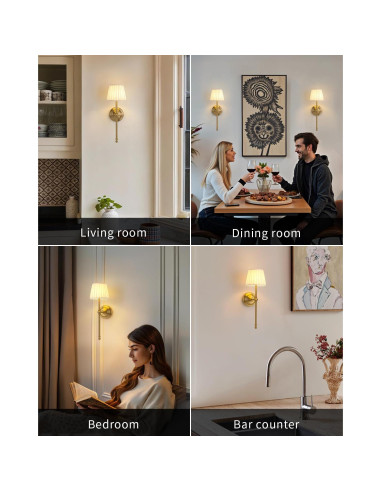 Aplique de Pared Inalámbrico KDG LED 5200mAh 2 Piezas Dorado