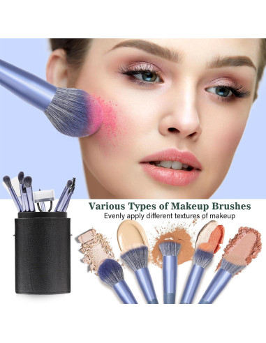 Juego de Brochas de Maquillaje LUXBRU 17 Piezas Azul