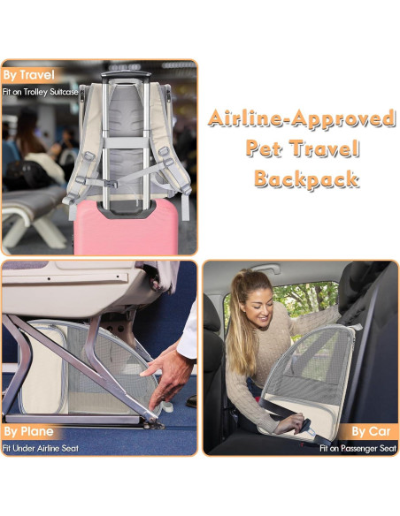 Mochila Transportadora para Gatos SSAWcasa 38x32x42cm Beige Mochila Transportadora para Gatos SSAWcasa 38x32x42cm Beige