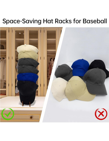 Soporte para Gorras de Madera Iswabard - Organizador 12 Gorras