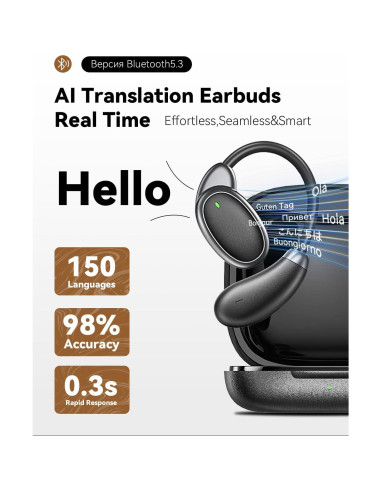 Auriculares Traductores AI EAKKOR 150 Idiomas 62h Batería