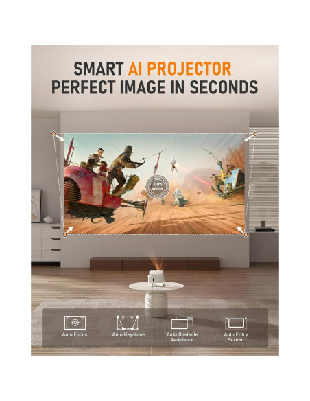 Proyector VISSPL H86 Inteligente 1080P WiFi Bluetooth Automático Proyector VISSPL H86 Inteligente 1080P WiFi Bluetooth Automático