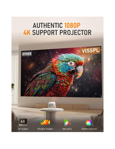 Proyector VISSPL H86 Inteligente 1080P WiFi Bluetooth Automático