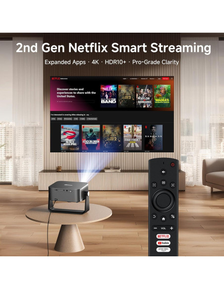 Proyector 4K iSinbox YG381 con WiFi y Bluetooth, 1200 lúmenes Proyector 4K iSinbox YG381 con WiFi y Bluetooth, 1200 lúmenes