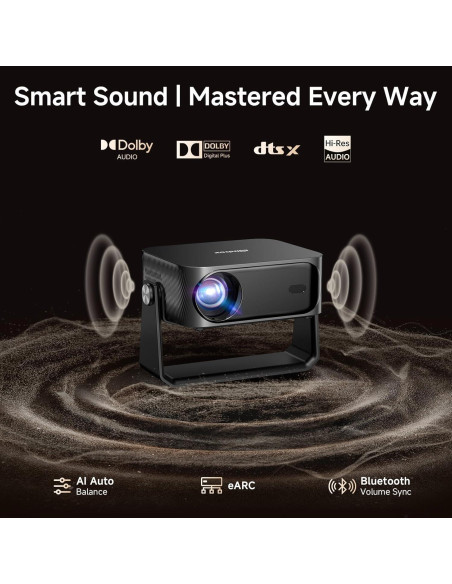 Proyector 4K iSinbox YG381 con WiFi y Bluetooth, 1200 lúmenes Proyector 4K iSinbox YG381 con WiFi y Bluetooth, 1200 lúmenes