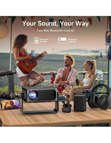 Proyector 4K iSinbox YG381 con WiFi y Bluetooth, 1200 lúmenes