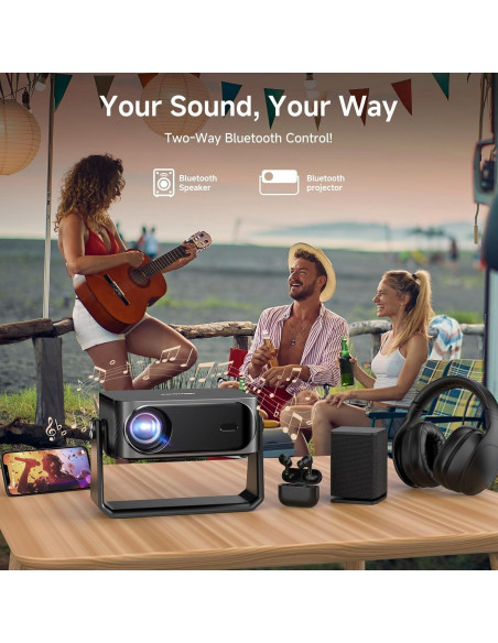Proyector 4K iSinbox YG381 con WiFi y Bluetooth, 1200 lúmenes Proyector 4K iSinbox YG381 con WiFi y Bluetooth, 1200 lúmenes