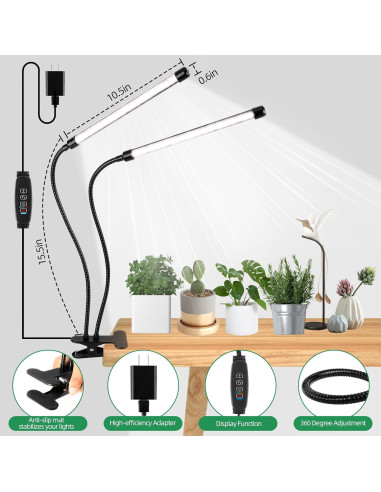 Lámpara de Crecimiento EWPJDK 6500K 84 LED con Clip