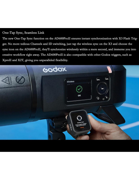 Flash Godox AD600Pro II con Luz LED Bicolor 40W