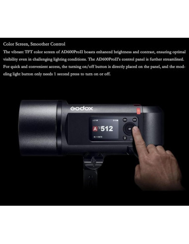 Flash Godox AD600Pro II con Luz LED Bicolor 40W
