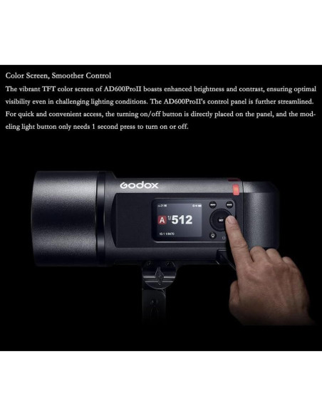 Flash Godox AD600Pro II con Luz LED Bicolor 40W