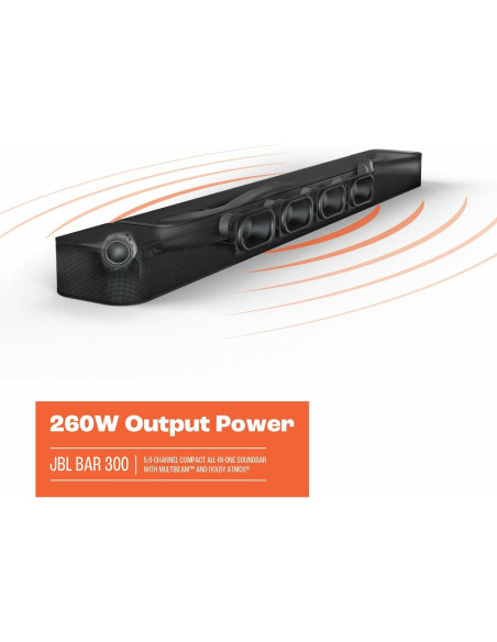 Barra de Sonido JBL Bar 300 5.0 Canales Dolby Atmos 260W Barra de Sonido JBL Bar 300 5.0 Canales Dolby Atmos 260W