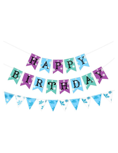 Banner de Cumpleaños Congelados FHGG - 3 Piezas, 81.9g