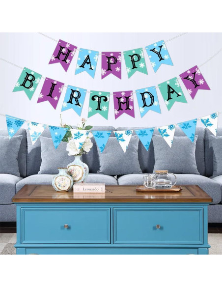 Banner de Cumpleaños Congelados FHGG - 3 Piezas, 81.9g Banner de Cumpleaños Congelados FHGG - 3 Piezas, 81.9g