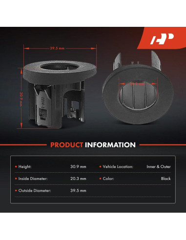 Soportes de Sensor de Estacionamiento A-Premium 4 Pcs Ford 2017-2020