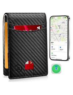 Billetera Inteligente con Rastreador Apple Find My - Negro Carbón