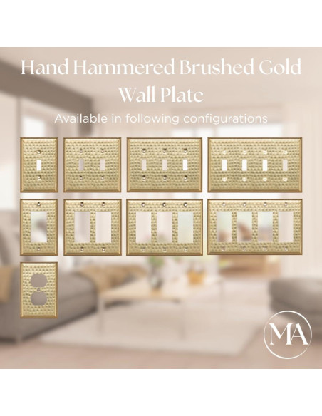 Placa de Pared Rocker Monarch Abode Oro Cepillado 2 Unidades Placa de Pared Rocker Monarch Abode Oro Cepillado 2 Unidades